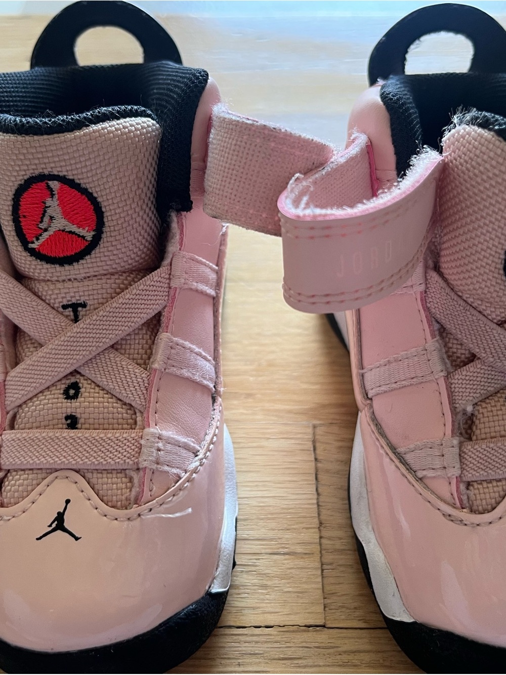 Jordan Kids' Pink and Black High-Top Sneakers